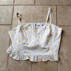 Forever‎ 21 feminine sleeveless cropped halter top zippered back coquette fairy